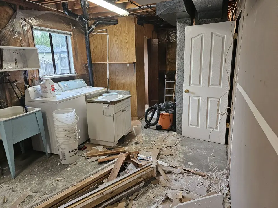 Basement renovation under construction